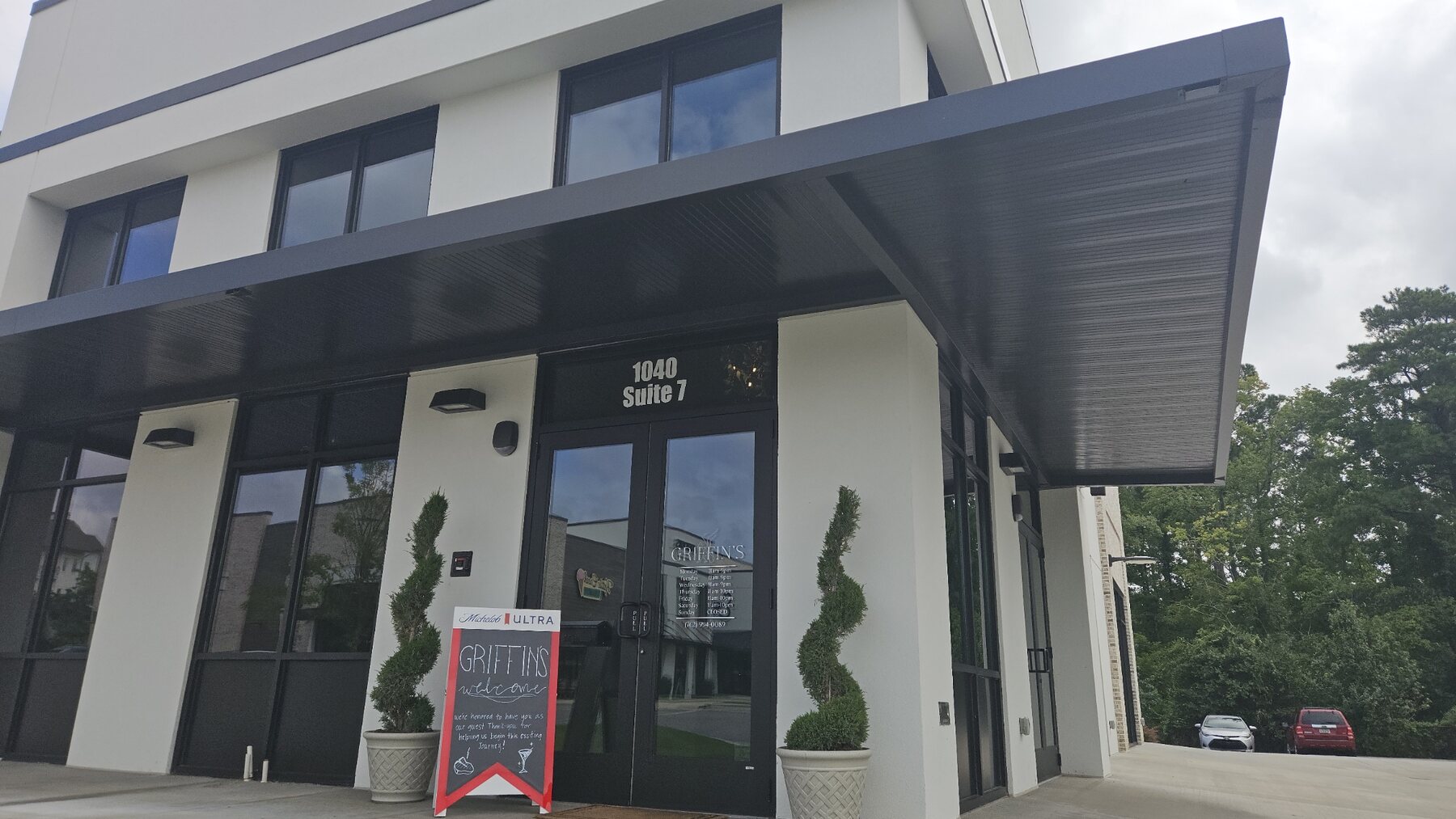 Exterior entrance of Griffin's Steakhouse at The Commons at West Lake